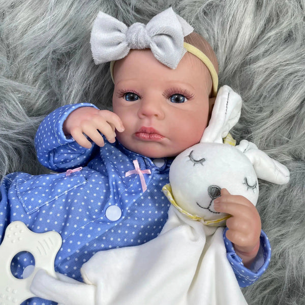 50CM Finished Reborn Baby Dolls LouLou Awake Girl Lifelike Silicone Vinyl Newborn 3D Skin Visible Veins DIY Toys For Girls-Maternity Miracles - Mom & Baby Gifts