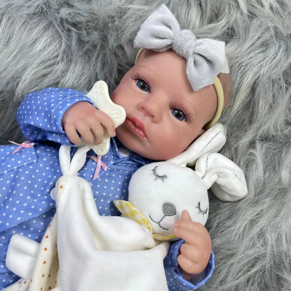 50CM Finished Reborn Baby Dolls LouLou Awake Girl Lifelike Silicone Vinyl Newborn 3D Skin Visible Veins DIY Toys For Girls-Maternity Miracles - Mom & Baby Gifts