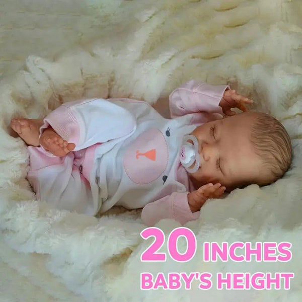 50CM Full Vinyl Body Girl Waterproof Reborn Doll April Hand-Detailed Painted with Visible Veins Lifelike 3D Skin Toy Figure Gift-Maternity Miracles - Mom & Baby Gifts