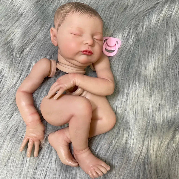 20Inch Already Painted Reborn Doll Kit Laura 3D Painted Skin Mold High Quality Handmade Newborn Baby Doll Parts With Cloth Body-Maternity Miracles - Mom & Baby Gifts