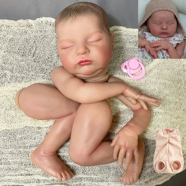 20Inch Already Painted Reborn Doll Kit Laura 3D Painted Skin Mold High Quality Handmade Newborn Baby Doll Parts With Cloth Body-Maternity Miracles - Mom & Baby Gifts