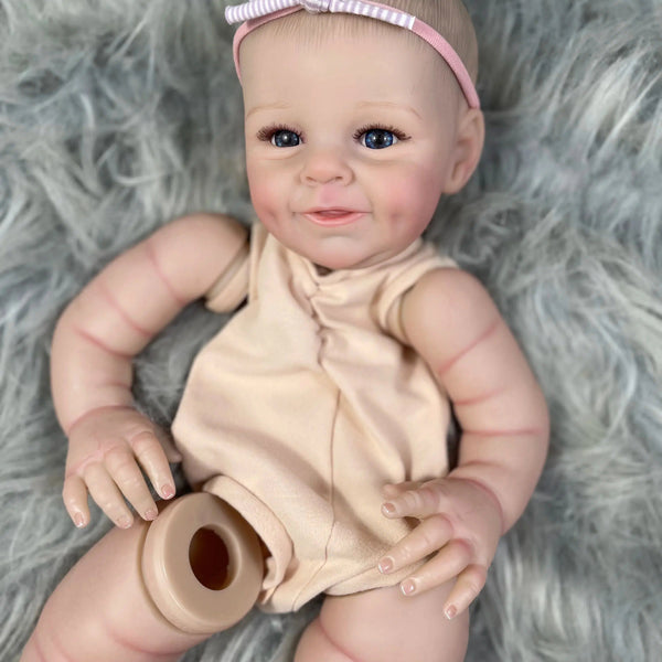 21 Inch Painted Reborn Doll Kit Shaya With Blue Eyes and Eyelashes 3D Skin Visible Veins Doll Mold Parts With Cloth Body-Maternity Miracles - Mom & Baby Gifts