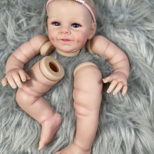 21 Inch Painted Reborn Doll Kit Shaya With Blue Eyes and Eyelashes 3D Skin Visible Veins Doll Mold Parts With Cloth Body-Maternity Miracles - Mom & Baby Gifts