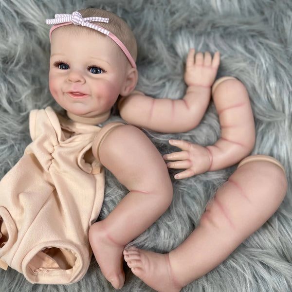 21 Inch Painted Reborn Doll Kit Shaya With Blue Eyes and Eyelashes 3D Skin Visible Veins Doll Mold Parts With Cloth Body-Maternity Miracles - Mom & Baby Gifts