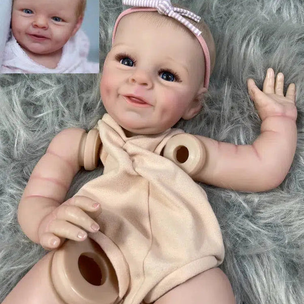 21 Inch Painted Reborn Doll Kit Shaya With Blue Eyes and Eyelashes 3D Skin Visible Veins Doll Mold Parts With Cloth Body-Maternity Miracles - Mom & Baby Gifts