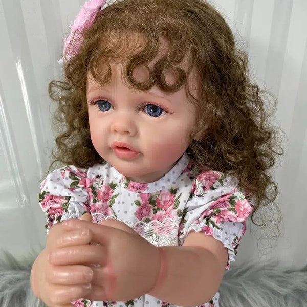 55cm Lifelike Reborn Baby Girl Betty Doll Soft Silicone Vinyl Long Brown Hair Realistic Princess Toddler Bebe Birthday Gift-Maternity Miracles - Mom & Baby Gifts