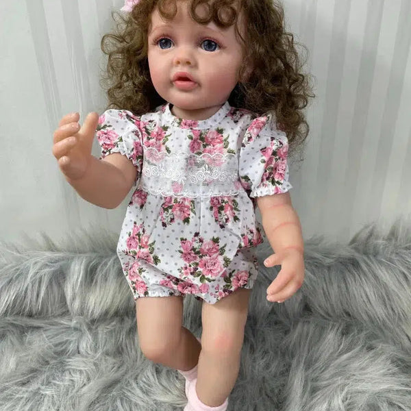 55cm Lifelike Reborn Baby Girl Betty Doll Soft Silicone Vinyl Long Brown Hair Realistic Princess Toddler Bebe Birthday Gift-Maternity Miracles - Mom & Baby Gifts