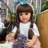 NPK 55CM Full Body Silicone Soft Touch Reborn Toddler Princess Betty with long hair Lifelike Real baby doll-Maternity Miracles - Mom & Baby Gifts