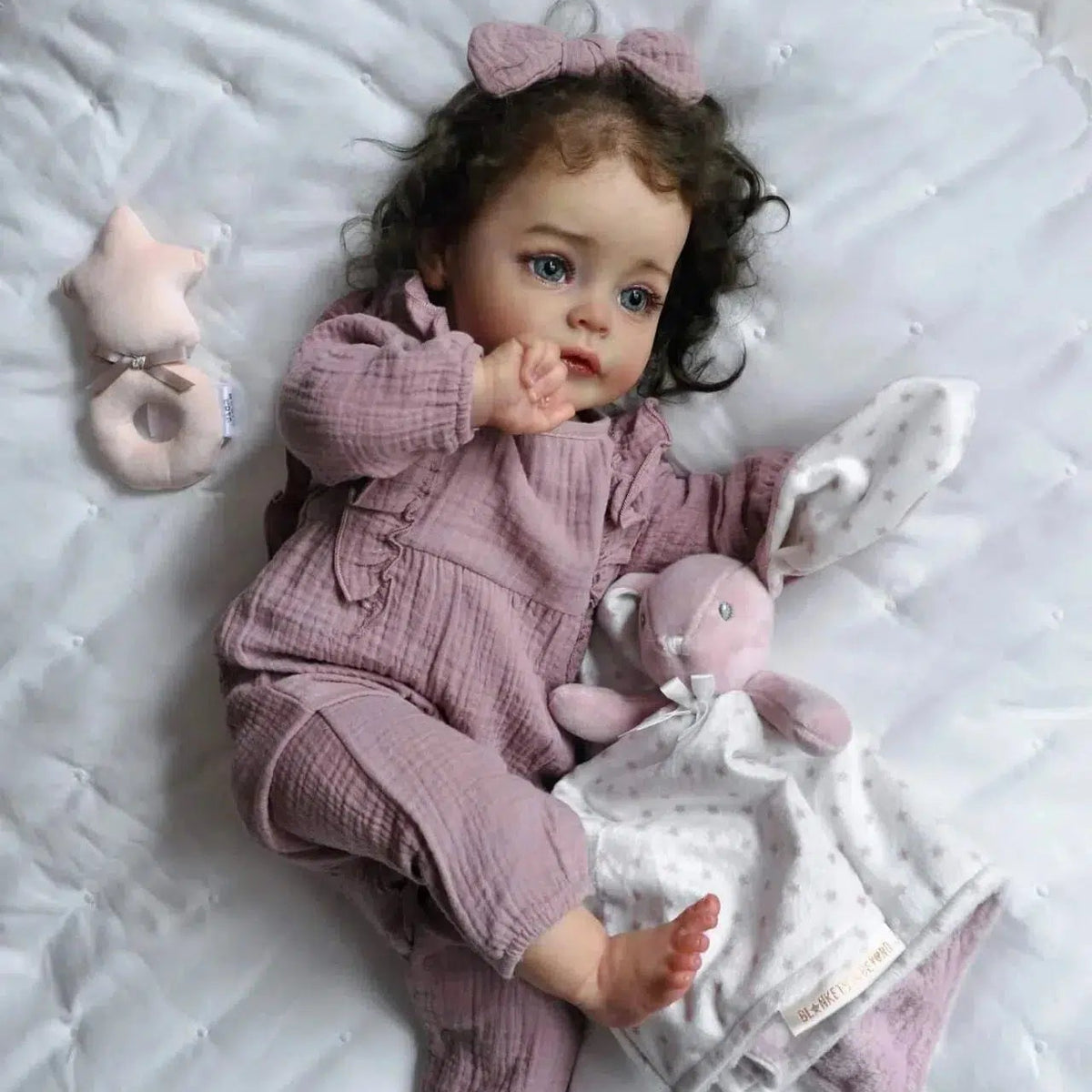 60cm Already Painted Finished Doll Reborn Sue-sue In Girl 3D Skin Visible Veins Hand Rooted Hair Cuddly Soft Body Doll Gift-Maternity Miracles - Mom & Baby Gifts