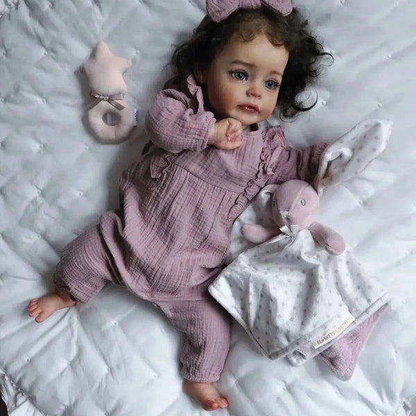 60cm Already Painted Finished Doll Reborn Sue-sue In Girl 3D Skin Visible Veins Hand Rooted Hair Cuddly Soft Body Doll Gift-Maternity Miracles - Mom & Baby Gifts