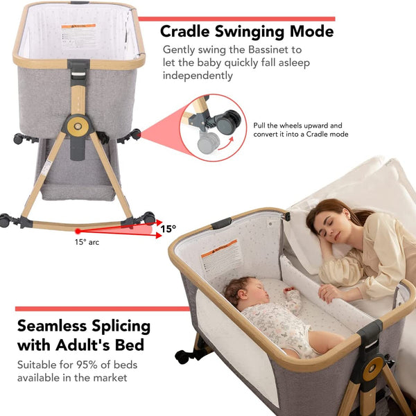 3-in-1 Premium Baby Bedside Sleeper-Maternity Miracles - Mom & Baby Gifts