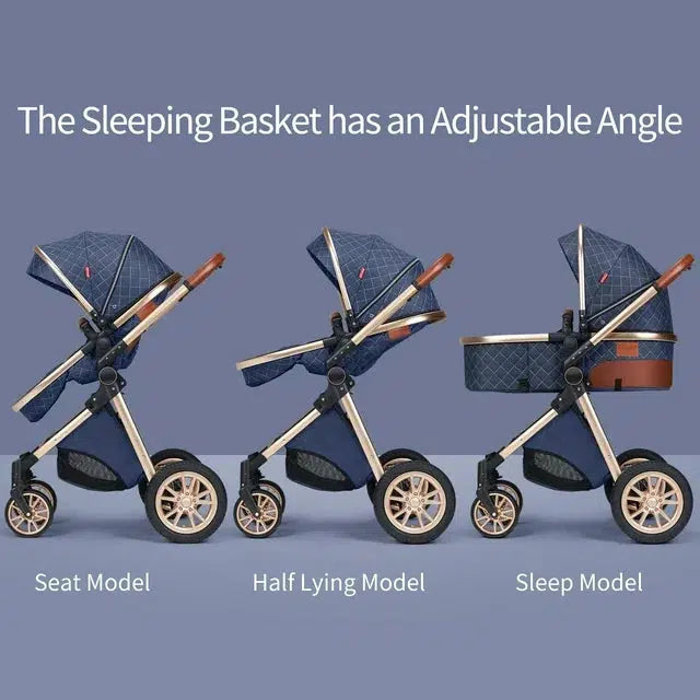 Brilliant Dark Blue Premium 3-in-1 Baby Stroller-Maternity Miracles - Mom & Baby Gifts