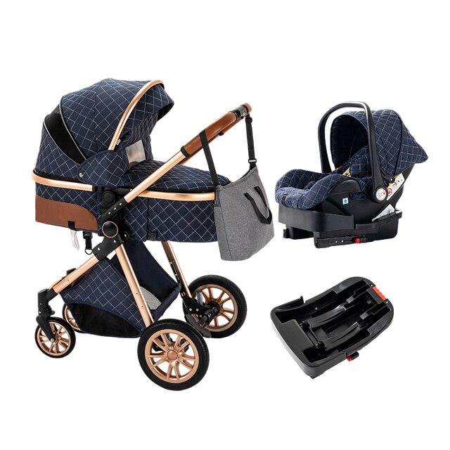 Blue Premium 3-in-1 Baby Stroller For Newborn Babies – Maternity Miracles