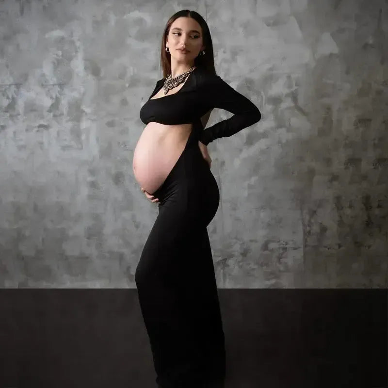 Chic Maternity Bodycon Dress, S / Black
