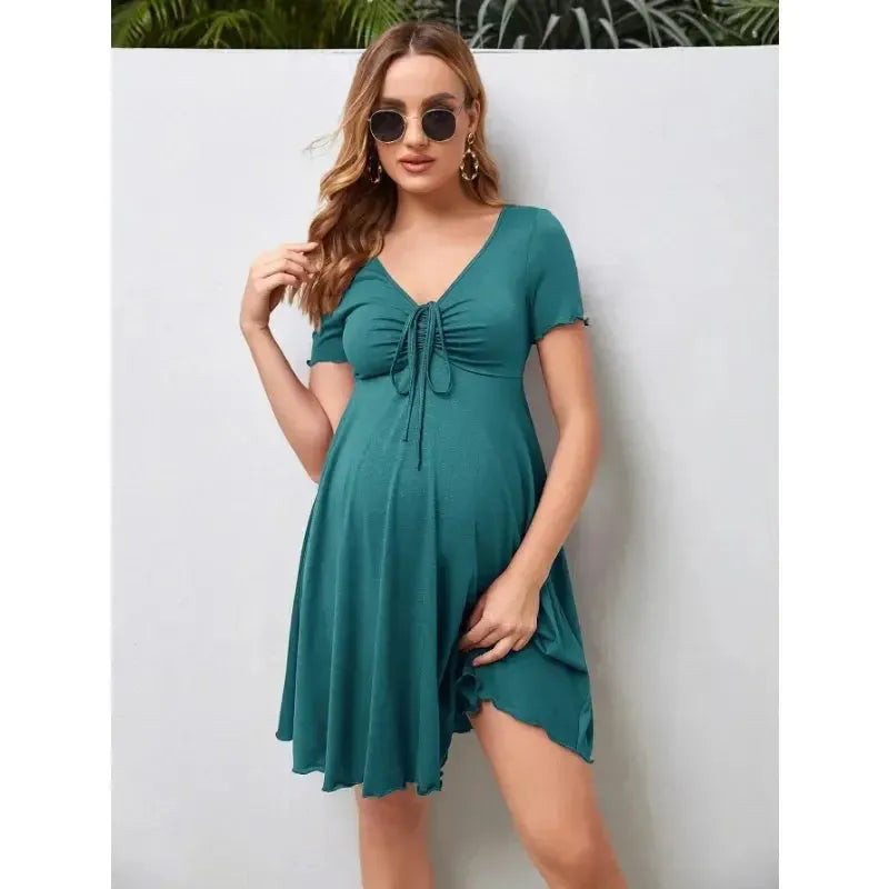 pregnancy cocktail dress Knee Length Long Sleeves White for Pregnant Women loveangeldress Team with peep toe kitten heels for a composed kind of elegance. Maternity Party Dresses Angel