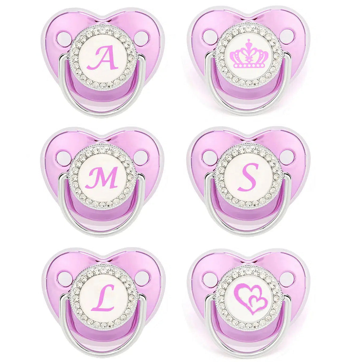Customized Metallic Purple Baby Bling Pacifier