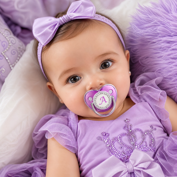 Customized Metallic Purple Baby Bling Pacifier