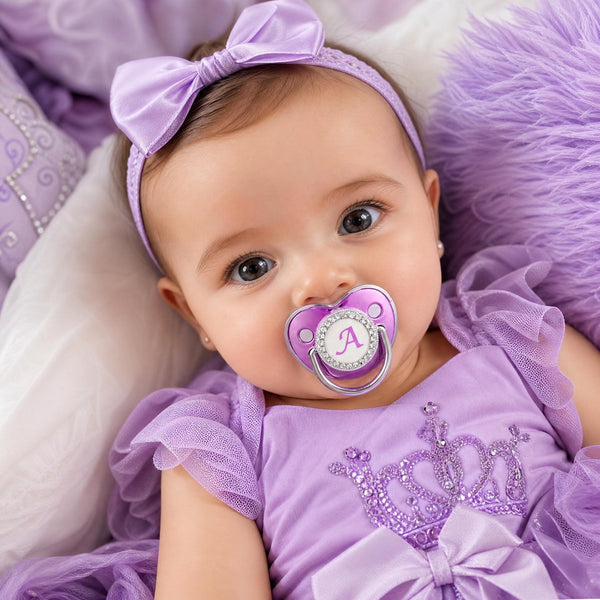 Customized Metallic Purple Baby Bling Pacifier