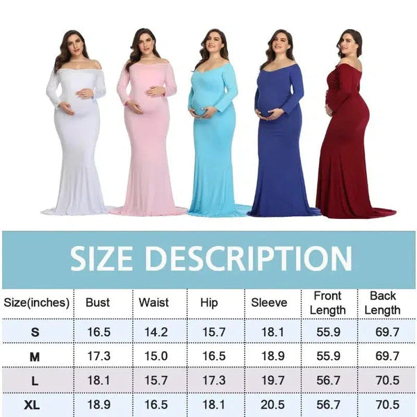 New Maternity Dresses Maternity Photography Props Plus Size Dress Elegant Fancy Cotton Pregnancy Photo Shoot Women Long Dress-Maternity Miracles - Mom & Baby Gifts