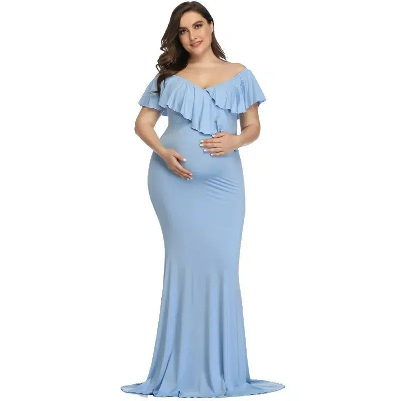 Elegant Cotton Maternity Photography Dress