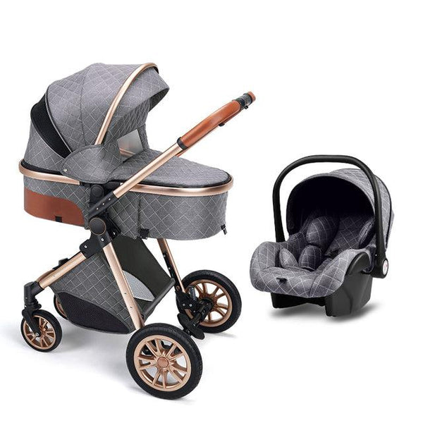 Grandeur Grey 3-in-1 Baby Stroller Premium Travel System-Maternity Miracles - Mom & Baby Gifts