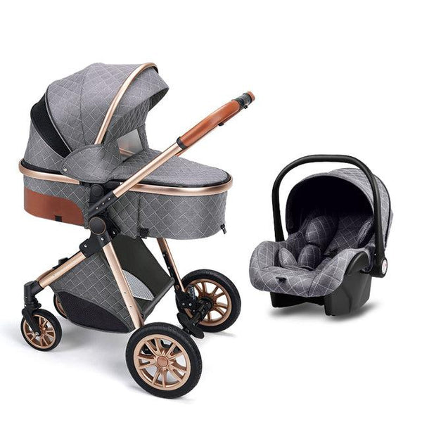 Grey Premium 3 In 1 Baby Stroller-Maternity Miracles - Mom & Baby Gifts