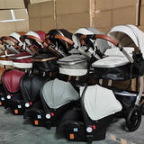 Grey 3-In-1 Baby Stroller Upgraded 2022 Luxury Travel System-Maternity Miracles - Mom & Baby Gifts
