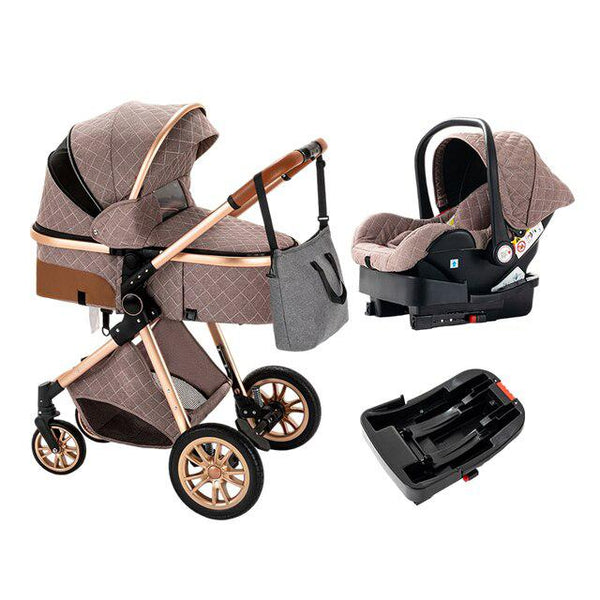 Khaki Premium 3-in-1 Baby Stroller-Maternity Miracles - Mom & Baby Gifts