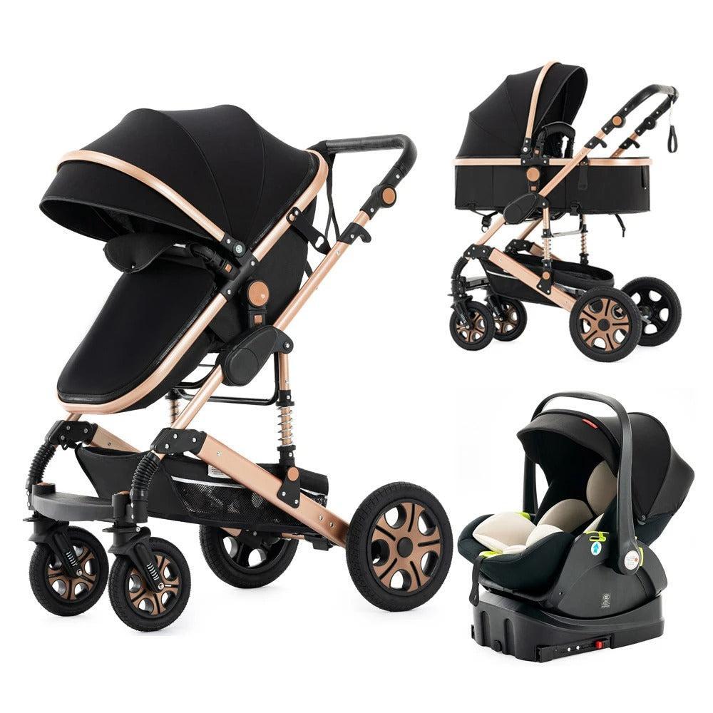 Luxury 3-in-1 Baby Stroller (ISOFIX BASE INCLUDED)-Maternity Miracles - Mom & Baby Gifts
