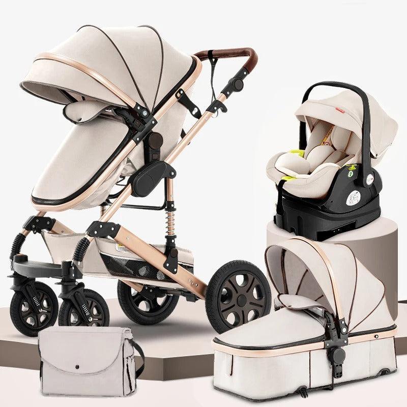 Luxury 3-in-1 Baby Stroller (ISOFIX BASE INCLUDED)-Maternity Miracles - Mom & Baby Gifts