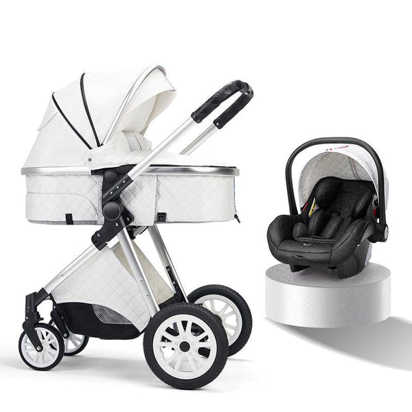Luxury White 3-In-1 Baby Stroller Premium Travel System-Maternity Miracles - Mom & Baby Gifts