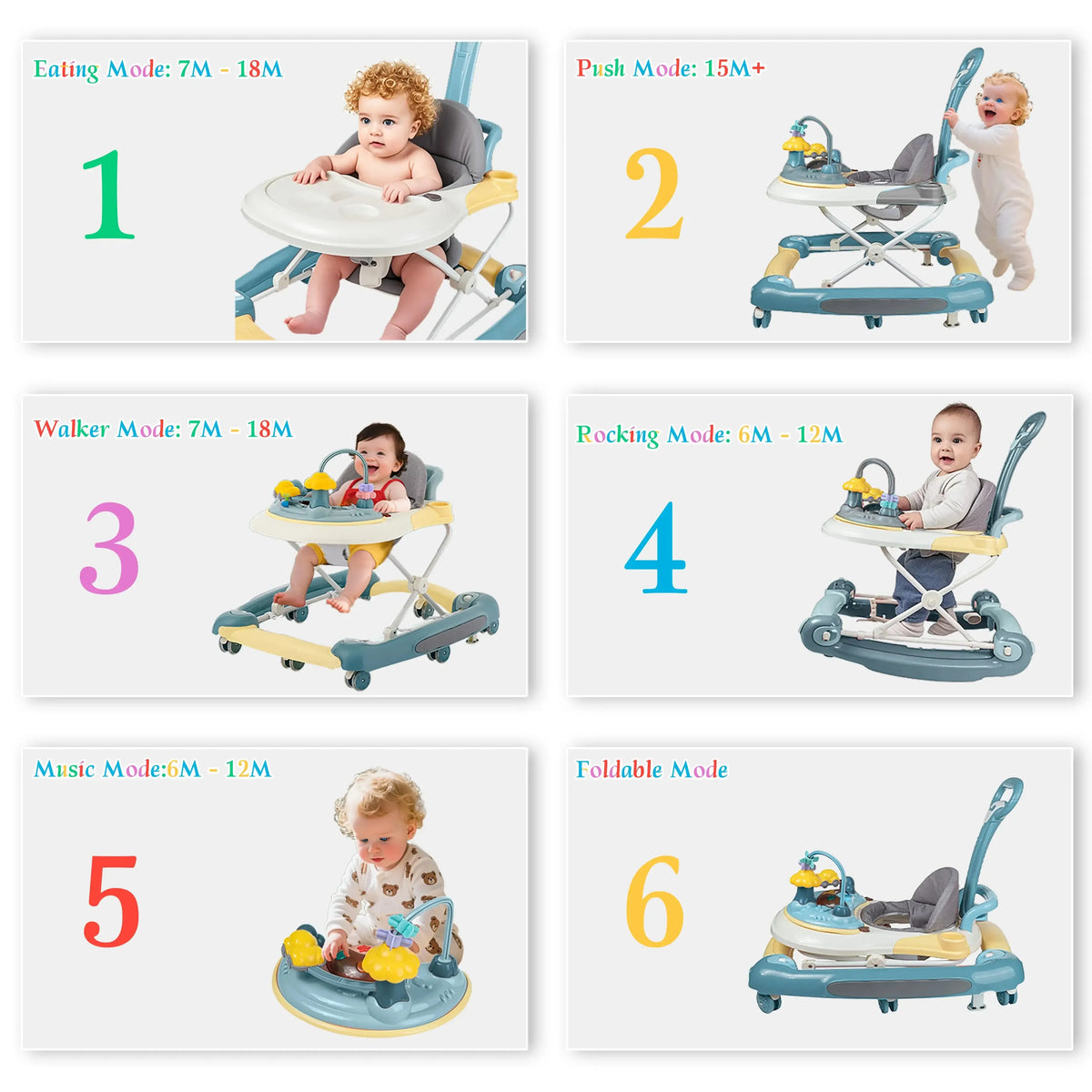 Multi-Functional 4-in-1 Baby Walker with Protective Awning-Maternity Miracles - Mom & Baby Gifts