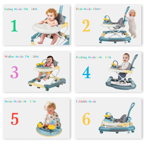 Multi-Functional 4-in-1 Baby Walker with Protective Awning-Maternity Miracles - Mom & Baby Gifts