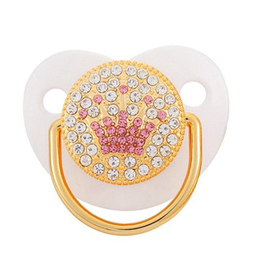 Pink Power Bling Baby Pacifier Luxury Teether Gift Set