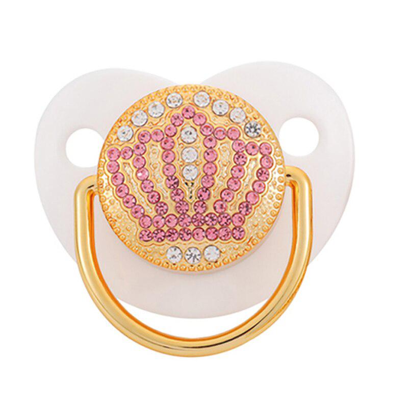 Pink Power Bling Baby Pacifier Luxury Teether Gift Set