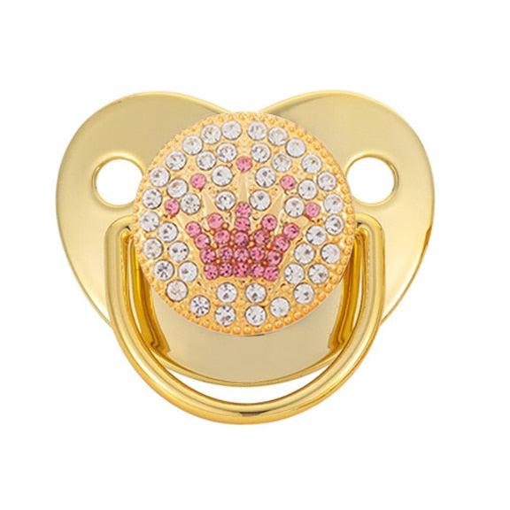 Pink Power Bling Baby Pacifier Luxury Teether Gift Set