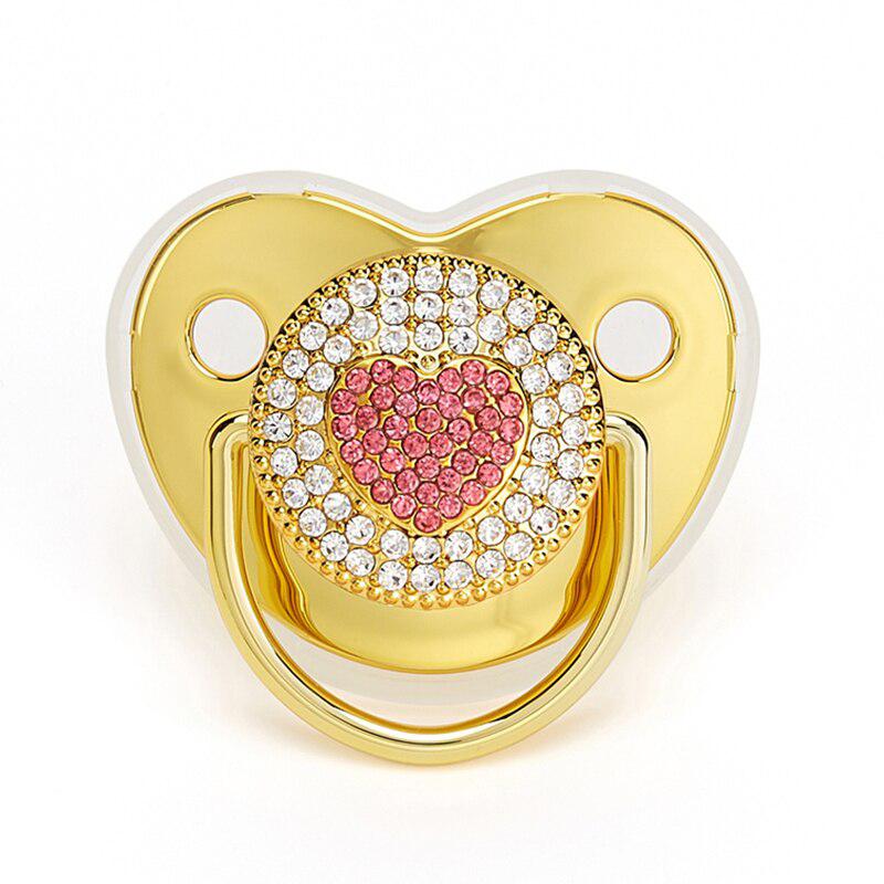 Pink Power Bling Baby Pacifier Luxury Teether Gift Set