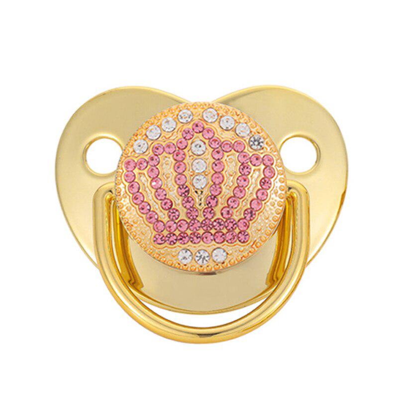 Pink Power Bling Baby Pacifier Luxury Teether Gift Set