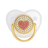 Pink Power Bling Baby Pacifier Luxury Teether Gift Set