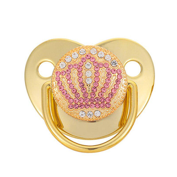 Pink Power Bling Baby Pacifier Luxury Teether Gift Set