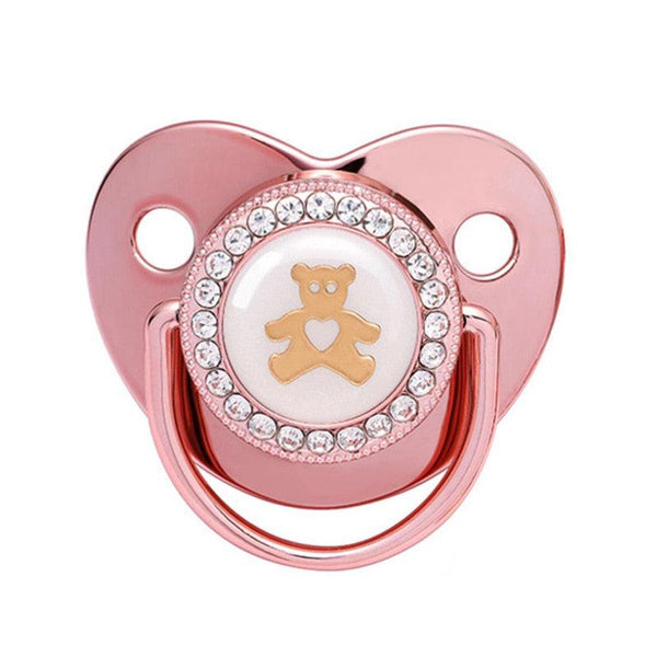 Pink Power Bling Baby Pacifier Luxury Teether Gift Set