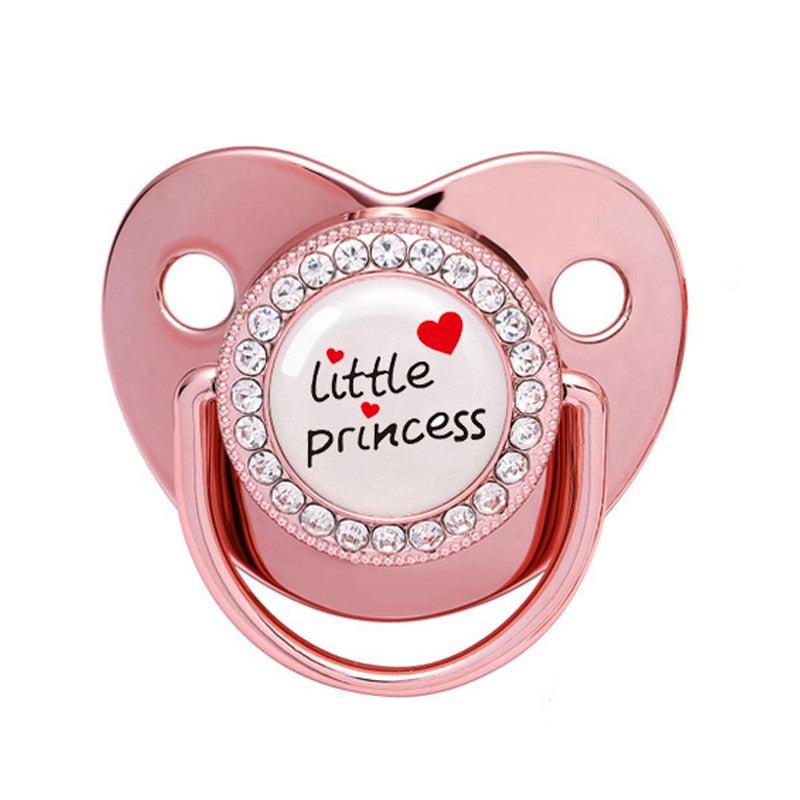 Pink Power Bling Baby Pacifier Luxury Teether Gift Set