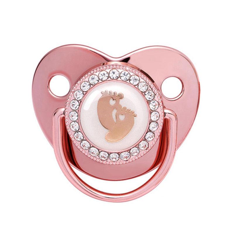 Pink Power Bling Baby Pacifier Luxury Teether Gift Set