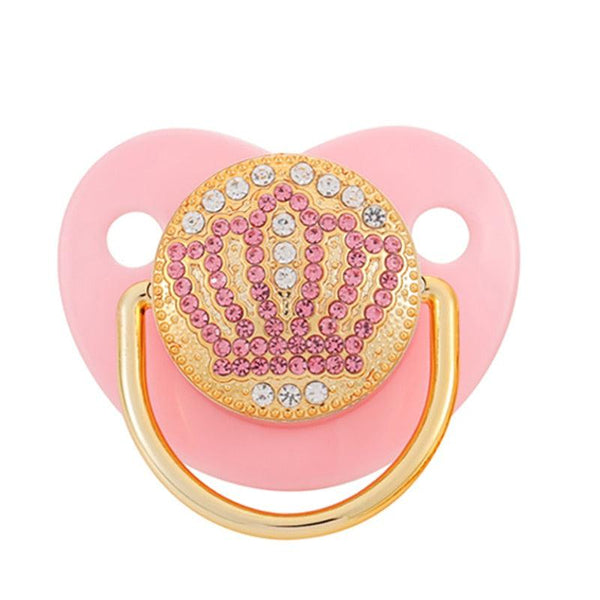 Pink Power Bling Baby Pacifier Luxury Teether Gift Set