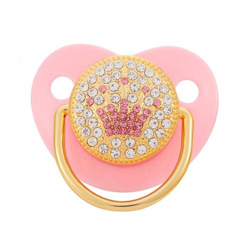 Pink Power Bling Baby Pacifier Luxury Teether Gift Set