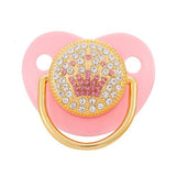 Pink Power Bling Baby Pacifier Luxury Teether Gift Set