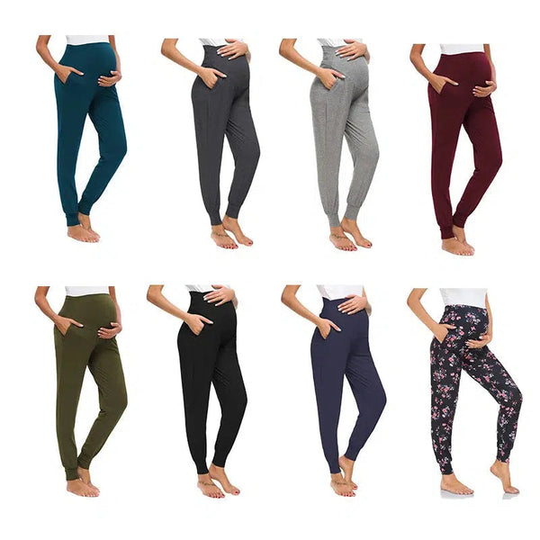Pregnancy Stretch Lounge Pants with High Waist-Maternity Miracles - Mom & Baby Gifts