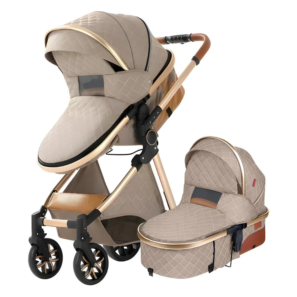 Premium 2 in 1 Baby Stroller Royal Khaki 2 in 1 Baby Stroller