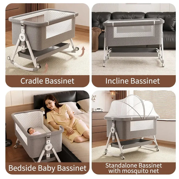 Premium 3-in-1 Baby Bedside Sleeper & Bassinet-Maternity Miracles - Mom & Baby Gifts