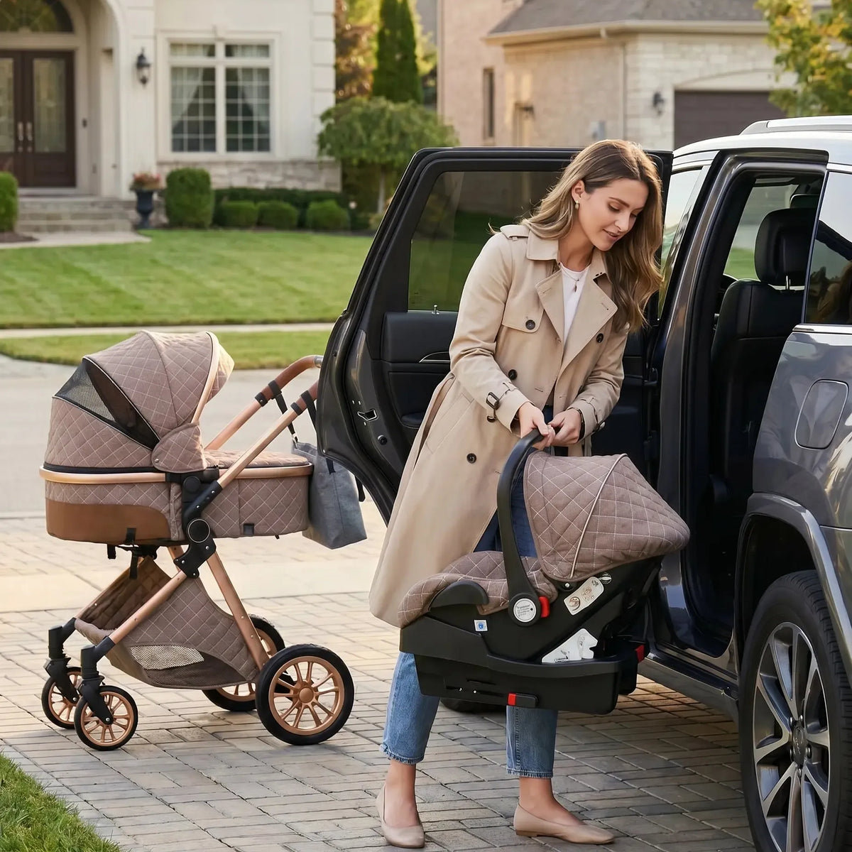 Premium 3-in-1 Baby Stroller (Car Seat & Base Included)